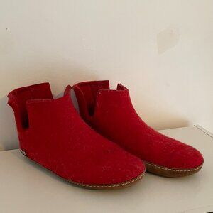 Glerups Wool Slippers Red